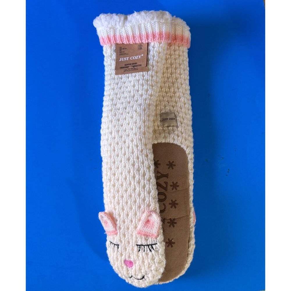 Cute & Cozy Just Cozy Knit Slipper Socks W/ Adorable Llama Face Design S/M Size - Picture 9 of 11